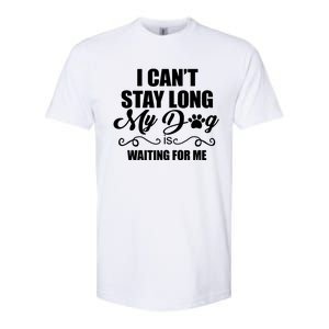 I Cant Stay Long My Dog Is Waiting For Me Funny Dog Lover Softstyle CVC T-Shirt