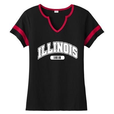 Illinois Collegiate Style 1818 Ladies Halftime Notch Neck Tee