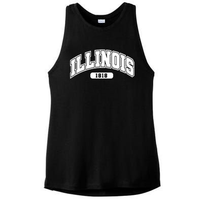 Illinois Collegiate Style 1818 Ladies PosiCharge Tri-Blend Wicking Tank