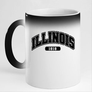 Illinois Collegiate Style 1818 11oz Black Color Changing Mug