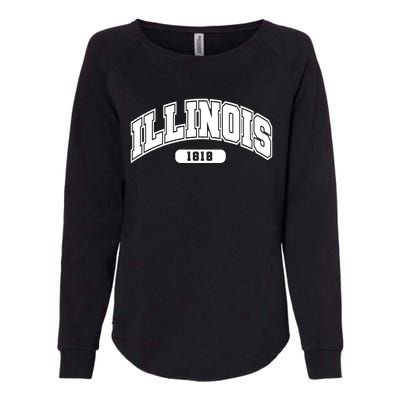 Illinois Collegiate Style 1818 Womens California Wash Sweatshirt