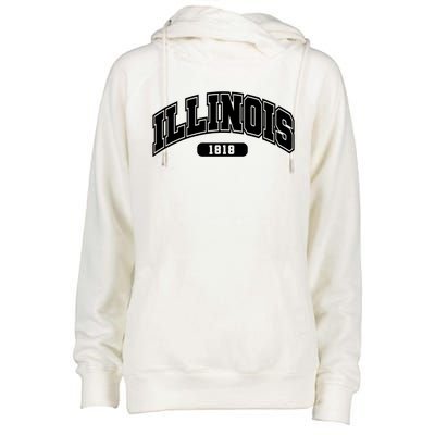 Illinois Collegiate Style 1818 Womens Funnel Neck Pullover Hood