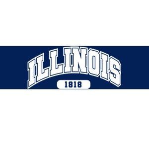 Illinois Collegiate Style 1818 Bumper Sticker