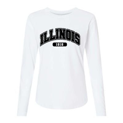 Illinois Collegiate Style 1818 Womens Cotton Relaxed Long Sleeve T-Shirt