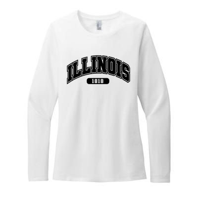 Illinois Collegiate Style 1818 Womens CVC Long Sleeve Shirt