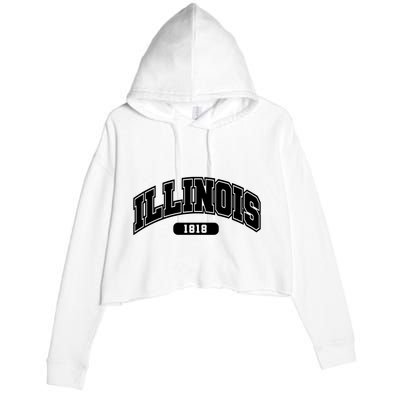 Illinois Collegiate Style 1818 Crop Fleece Hoodie