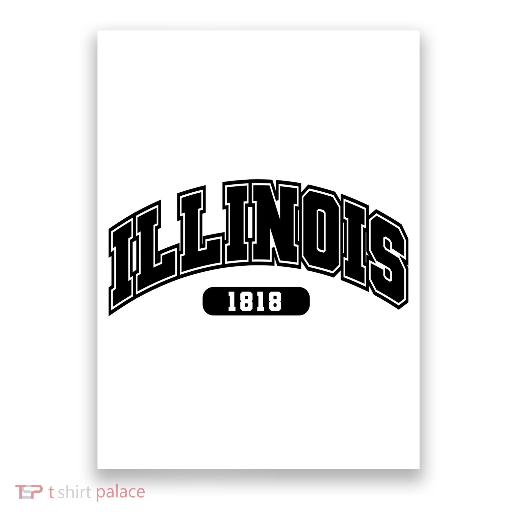Illinois Collegiate Style 1818 Poster