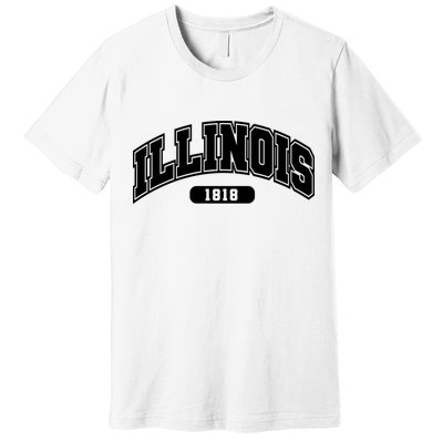 Illinois Collegiate Style 1818 Premium T-Shirt