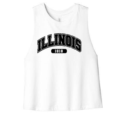 Illinois Collegiate Style 1818 Women's Racerback Cropped Tank