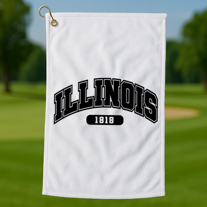 Illinois Collegiate Style 1818 Golf Towel