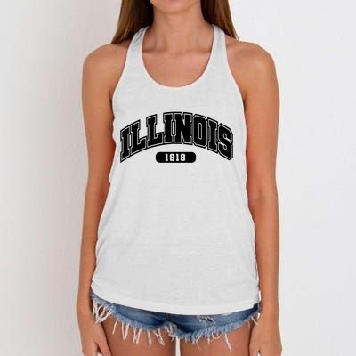 Illinois Collegiate Style 1818 Women's Knotted Racerback Tank