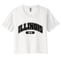 Illinois Collegiate Style 1818 Women's Crop Top Tee