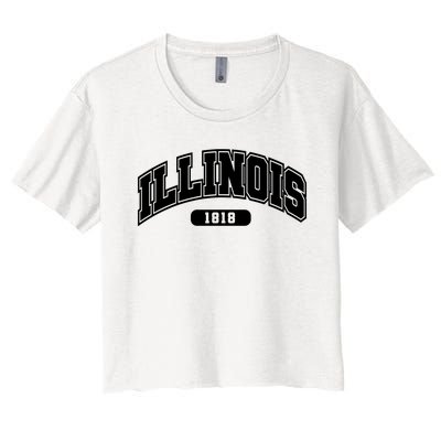 Illinois Collegiate Style 1818 Women's Crop Top Tee