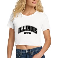 Illinois Collegiate Style 1818 Women's Crop Top Tee