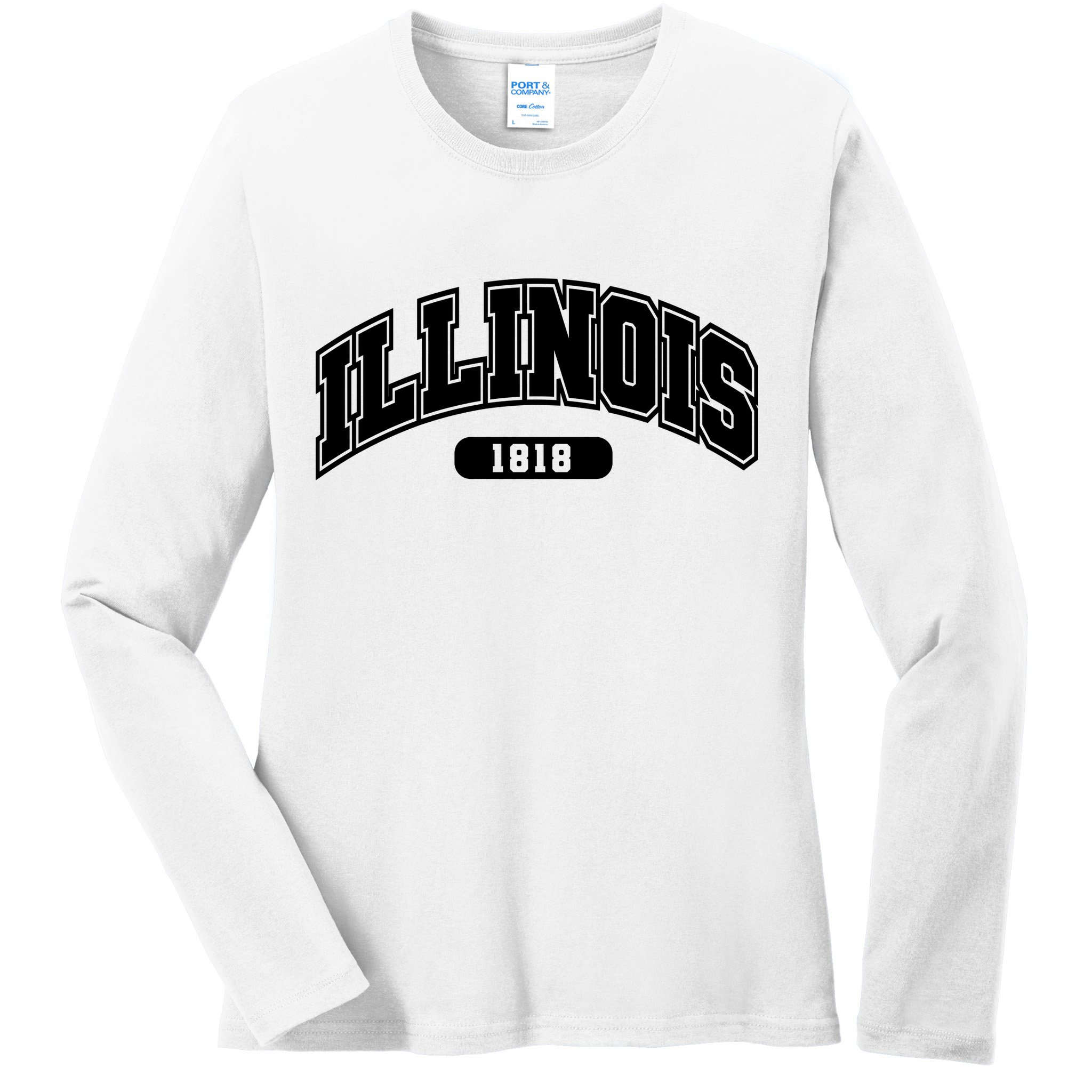 Illinois Collegiate Style 1818 Ladies Long Sleeve Shirt