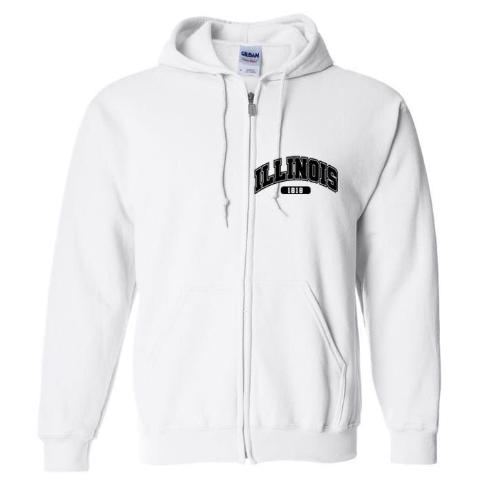 Illinois Collegiate Style 1818 Full Zip Hoodie