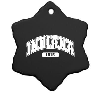 Indiana Collegiate Style 1816 Ceramic Star Ornament