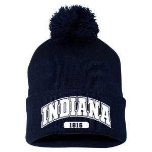 Indiana Collegiate Style 1816 Pom Pom 12in Knit Beanie