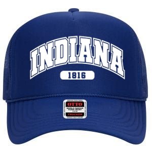 Indiana Collegiate Style 1816 High Crown Mesh Back Trucker Hat