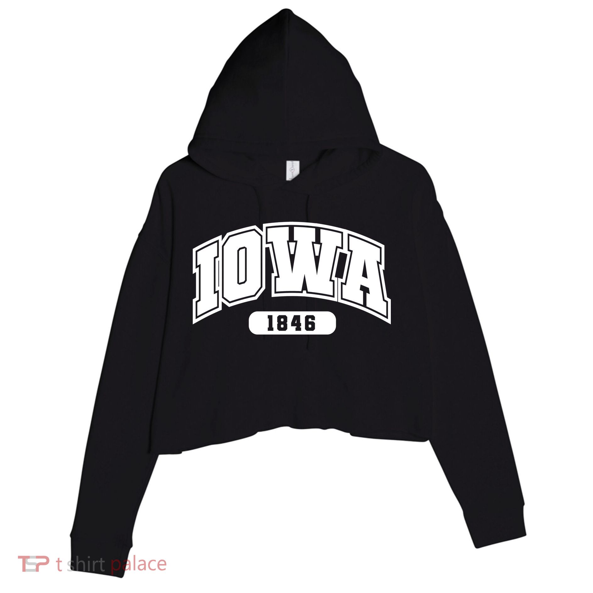 Iowa Collegiate Style 1846 Crop Fleece Hoodie