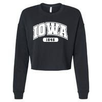 Iowa Collegiate Style 1846 Cropped Pullover Crew
