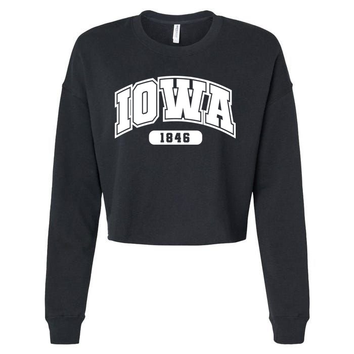 Iowa Collegiate Style 1846 Cropped Pullover Crew