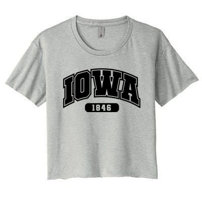 Iowa Collegiate Style 1846 Women's Crop Top Tee