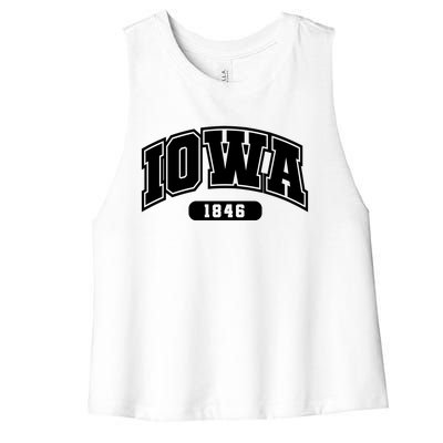 Iowa Collegiate Style 1846 Women's Racerback Cropped Tank