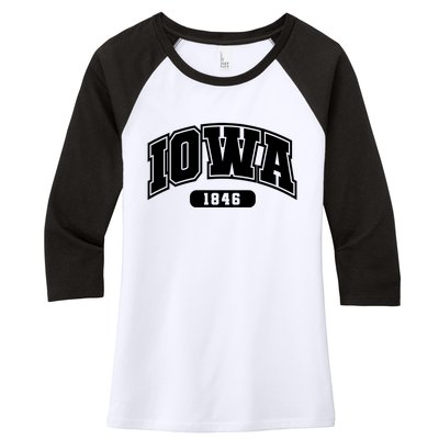 Iowa Collegiate Style 1846 Women's Tri-Blend 3/4-Sleeve Raglan Shirt