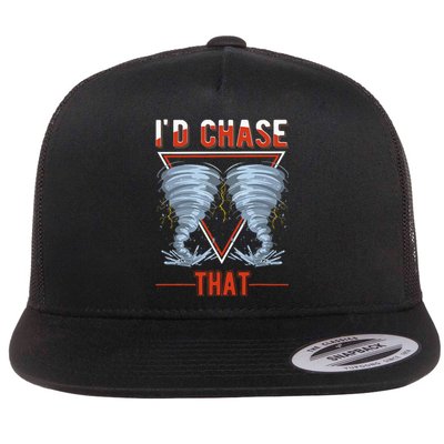 ID Chase That Tornado Storm Chaser Flat Bill Trucker Hat