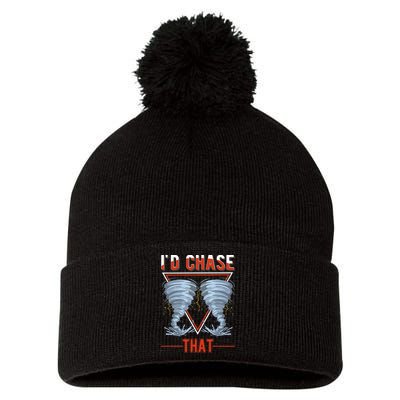 ID Chase That Tornado Storm Chaser Pom Pom 12in Knit Beanie