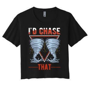 ID Chase That Tornado Storm Chaser Women's Crop Top Tee