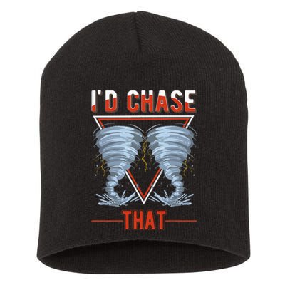 ID Chase That Tornado Storm Chaser Short Acrylic Beanie