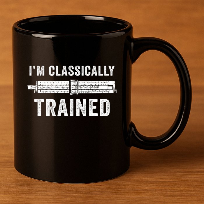 IM Classically Trained Slide Rule Mechanical Analog Gift 11oz C Handle Ceramic Mug
