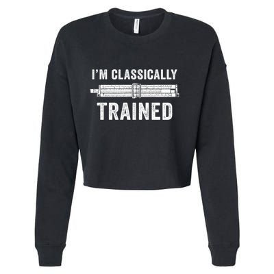 IM Classically Trained Slide Rule Mechanical Analog Gift Cropped Pullover Crew