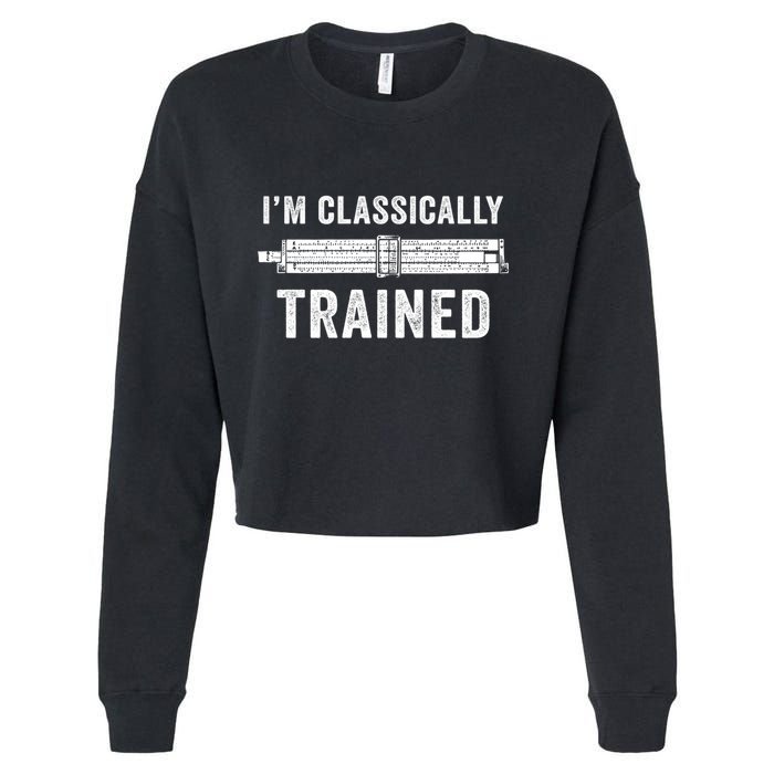 IM Classically Trained Slide Rule Mechanical Analog Gift Cropped Pullover Crew