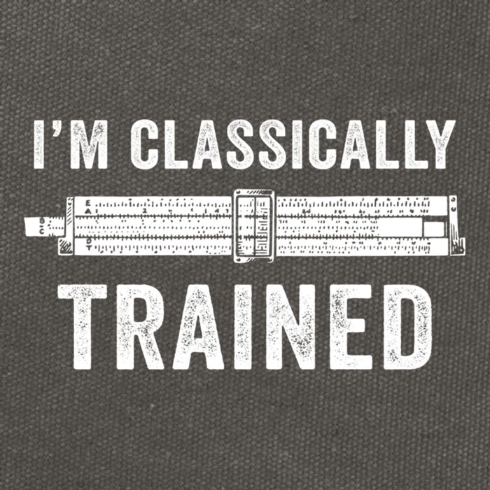 IM Classically Trained Slide Rule Mechanical Analog Gift Cotton Canvas Backpack