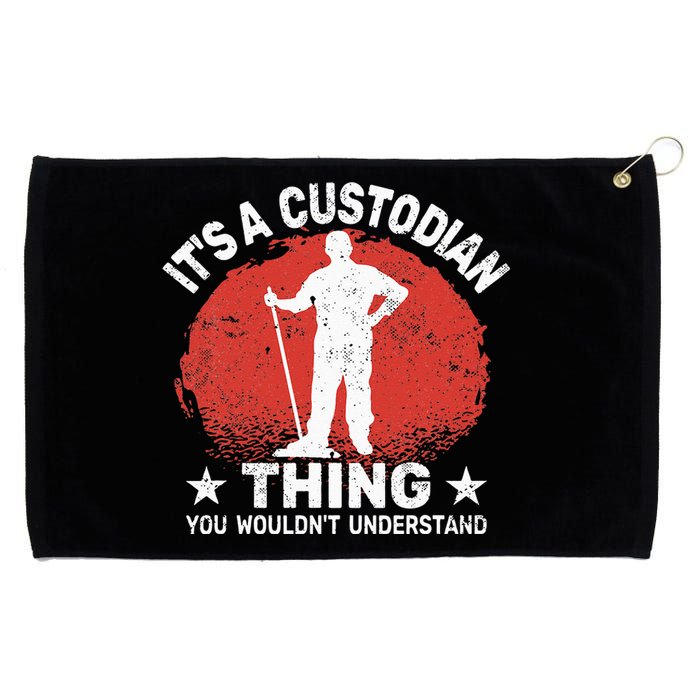 It's custodian Thing for Janitorial School Custodian Grommeted Golf Towel