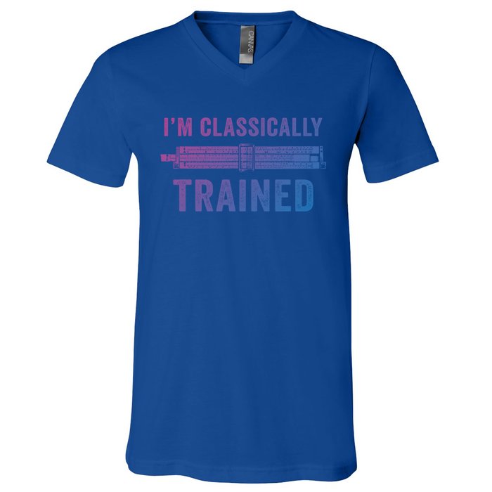 IM Classically Trained Slide Rule Mechanical Analog Gift V-Neck T-Shirt