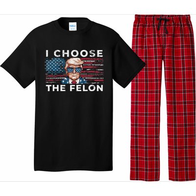 I Choose The Felon Funny Trump 2024 Republican Patriot Pajama Set