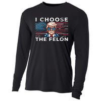 I Choose The Felon Funny Trump 2024 Republican Patriot Cooling Performance Long Sleeve Crew