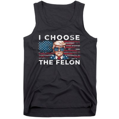 I Choose The Felon Funny Trump 2024 Republican Patriot Tank Top