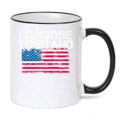 I Choose To Stand American Flag Cool Gift National Usa Anthem Cool Gift 11oz Black Color Changing Mug