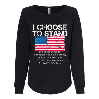 I Choose To Stand American Flag Cool Gift National Usa Anthem Cool Gift Womens California Wash Sweatshirt