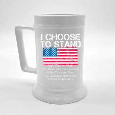 I Choose To Stand American Flag Cool Gift National Usa Anthem Cool Gift Beer Stein