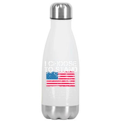 I Choose To Stand American Flag Cool Gift National Usa Anthem Cool Gift Stainless Steel Insulated Water Bottle