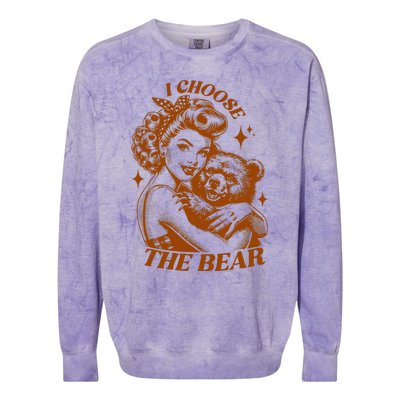 I Choose The Bear Motivational Team Bear Woods Colorblast Crewneck Sweatshirt