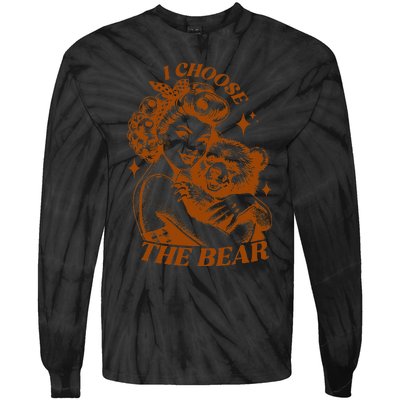 I Choose The Bear Motivational Team Bear Woods Tie-Dye Long Sleeve Shirt