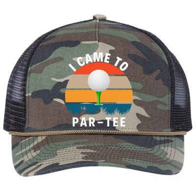 I Came To ParTee, Golf Lover Golf Player Golfing Funny Golf Retro Rope Trucker Hat Cap