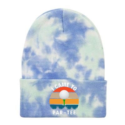 I Came To ParTee, Golf Lover Golf Player Golfing Funny Golf Tie Dye 12in Knit Beanie